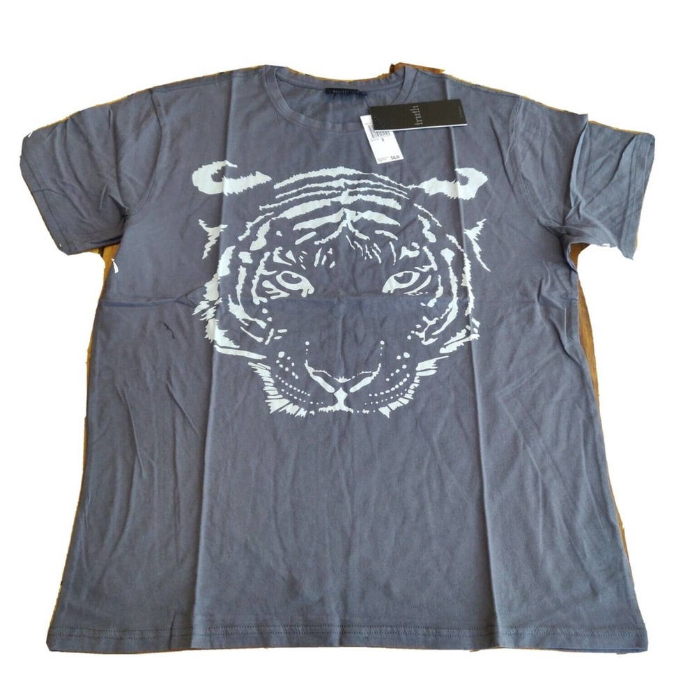 Truth By Republic NEW Men's Graphic T-shirt Tiger Gray Size M Short Sleeve